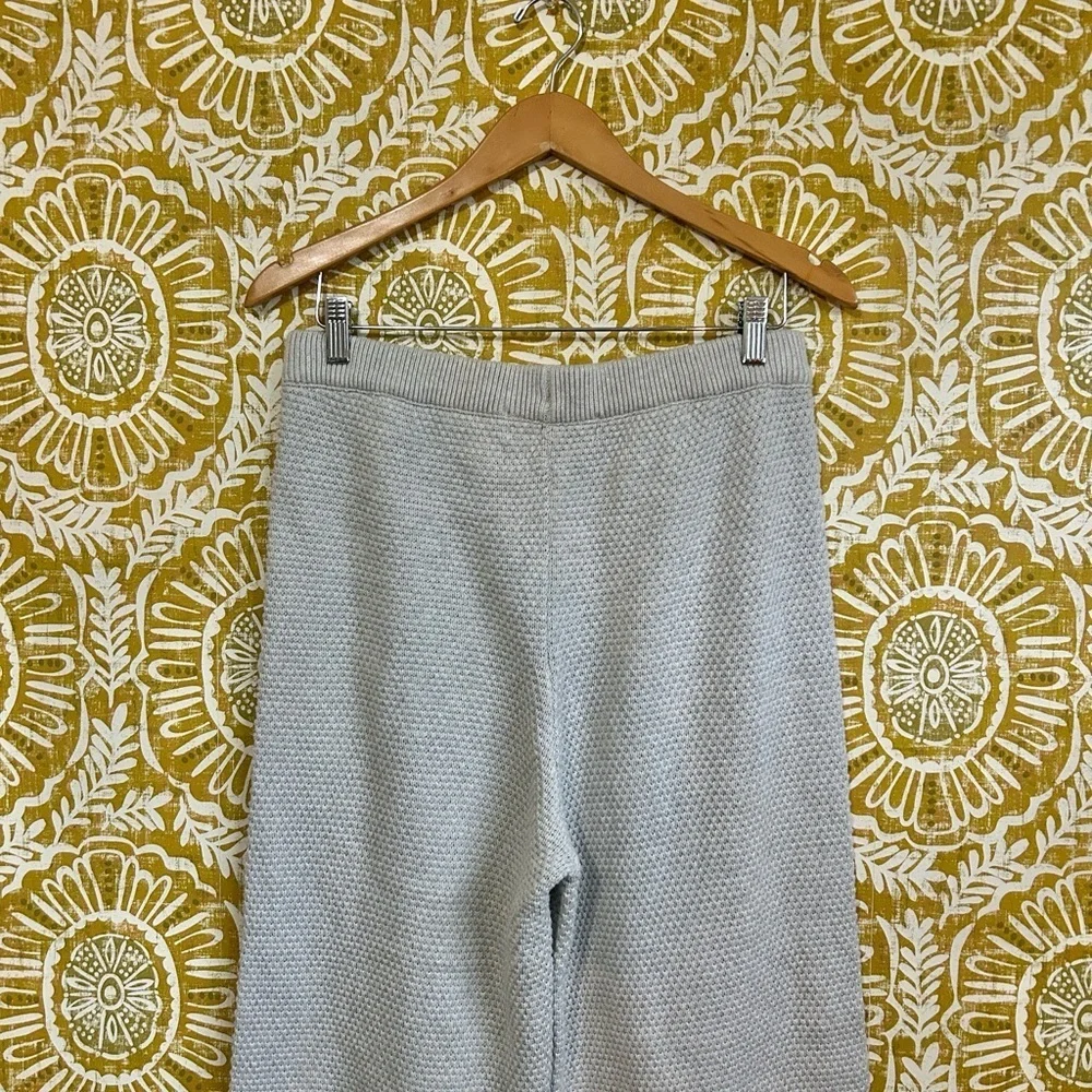 Free People Hailee Knit High Rise Crop Wide Leg Pants ONLY Light Heather Grey M